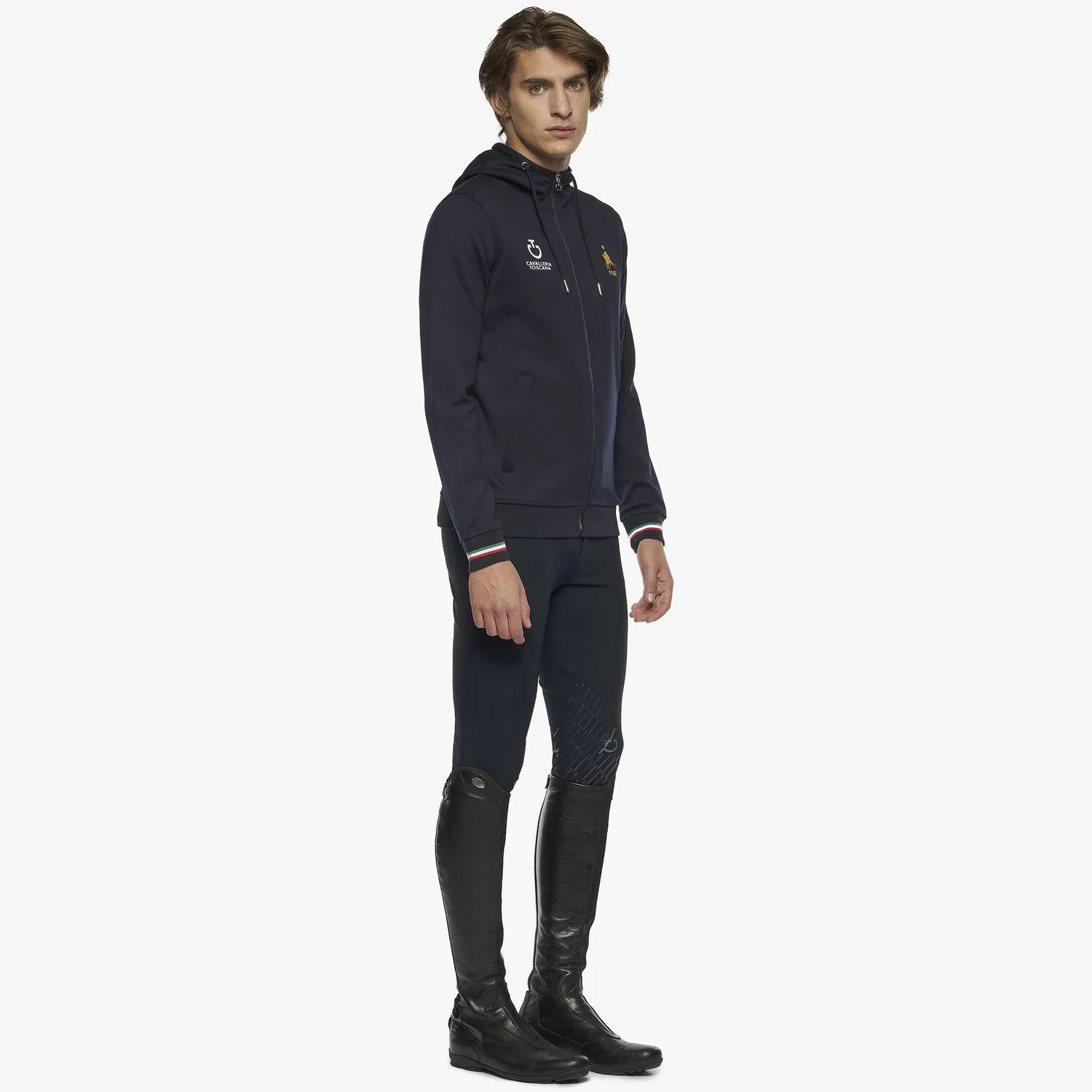 Кофта мужская  Fise на молнии, с капюшоном,Cavalleria Toscana Италия