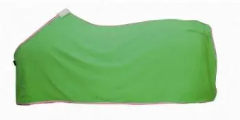 Попона Alpha,флис, светло-зеленая с полосатой окантовкой, с меховой опушкой, р.XS, Equest Германия