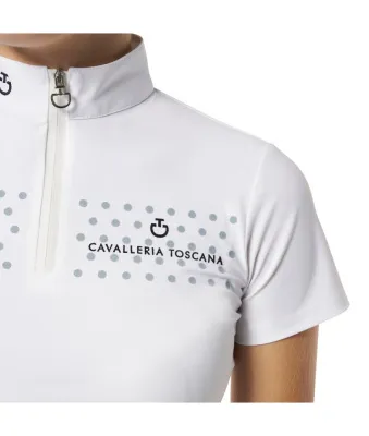 Блузка для девочки для выступлений CT Flock Print, короткий рукав, Cavalleria Toscana Италия