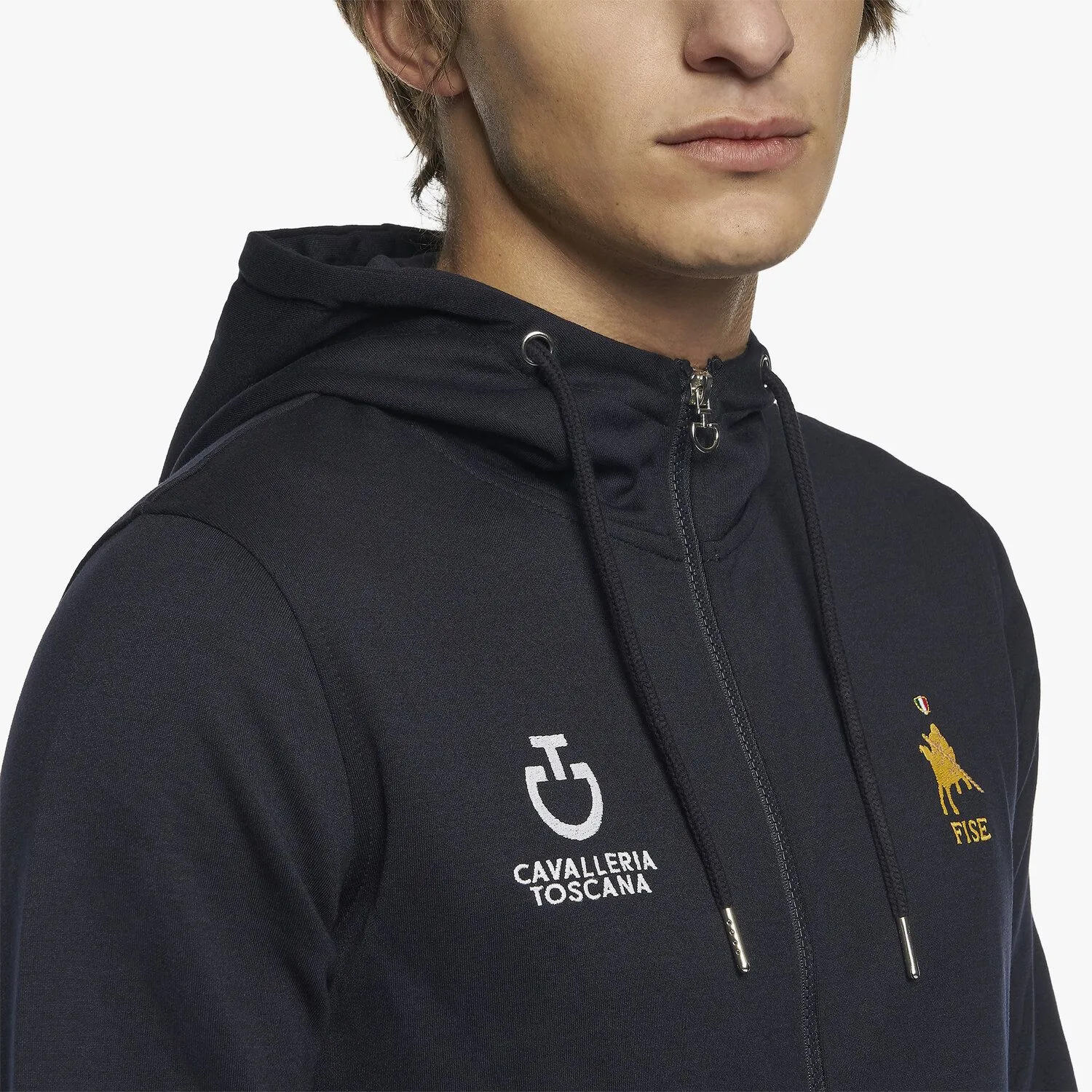 Кофта мужская  Fise на молнии, с капюшоном,Cavalleria Toscana Италия