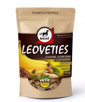 Лакомство LEOVETIES Банан, Куркума, Льяное Семя, 1 000 гр, Leovet Германия