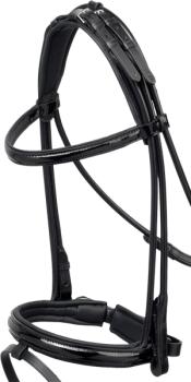 Уздечка Munchen, пряжки из нерж. стали, лакированная кожа на налобнике и капсуле,Schumaсher Германия