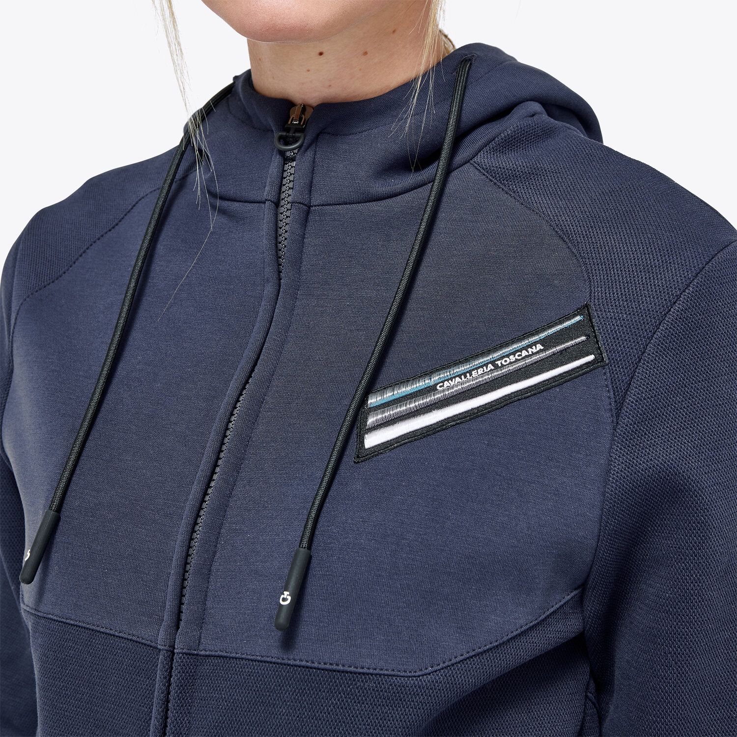 Кофта женская Pennant Pique Zip, на молнии, с капюшоном, Cavalleria Toscana Италия