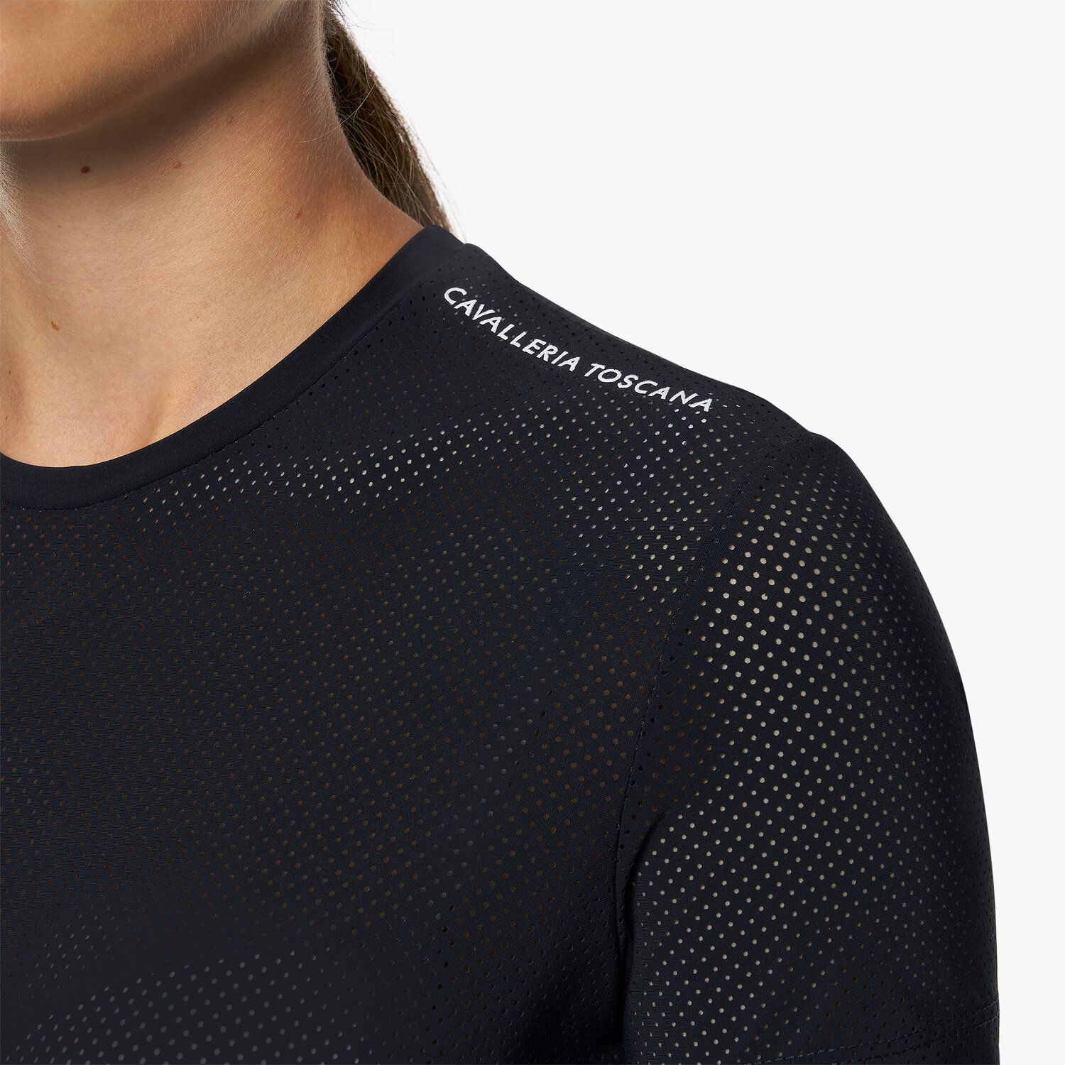 Футболка женская Perforated Jersey Striped,  Cavalleria Toscana Италия. код TSD057JF022
