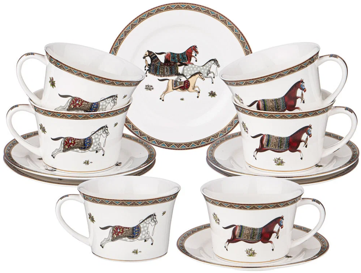 Чайный набор "Лошадь" на 6 персон, 12 пр., 250 мл, Lefard, код 760043