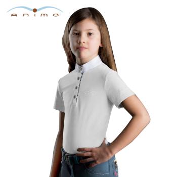 Рубашка для выступлений детская Betta, короткий рукав, воротник стойка на пуговичках, Animo Италия