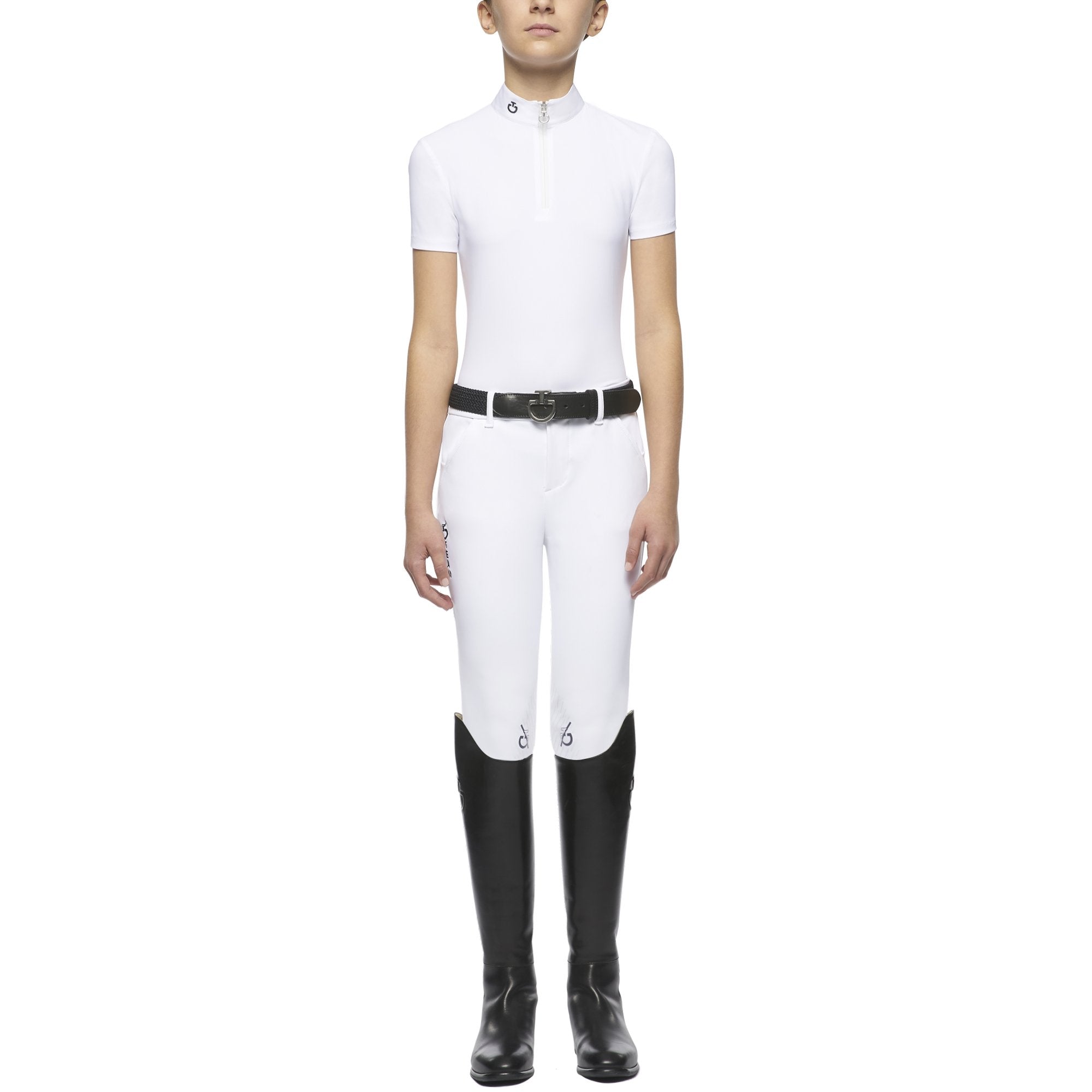 Рубашка для девочки для выступлений CT Team Zip, короткий рукав, Cavalleria Toscana Италия