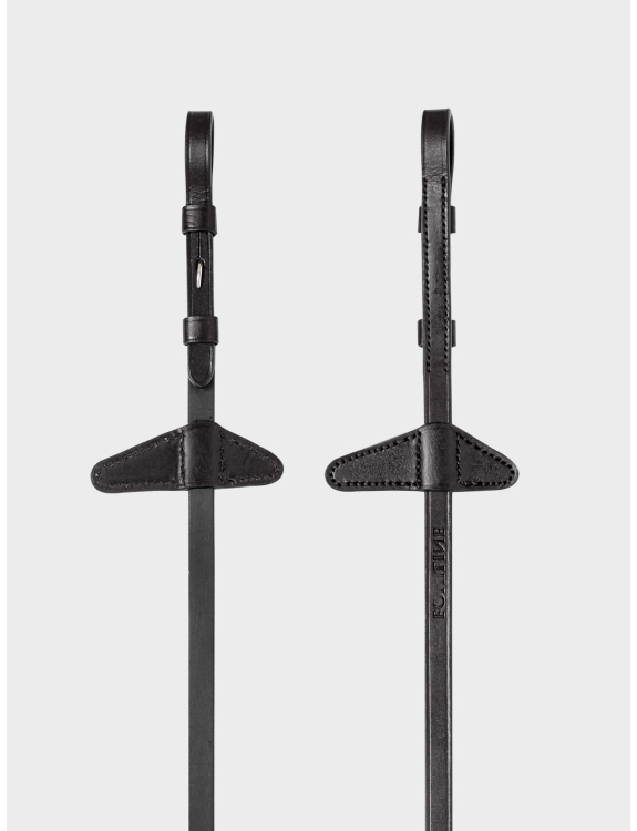 Поводья кожаные прорезиненные с ограничителями, Equiline Италия