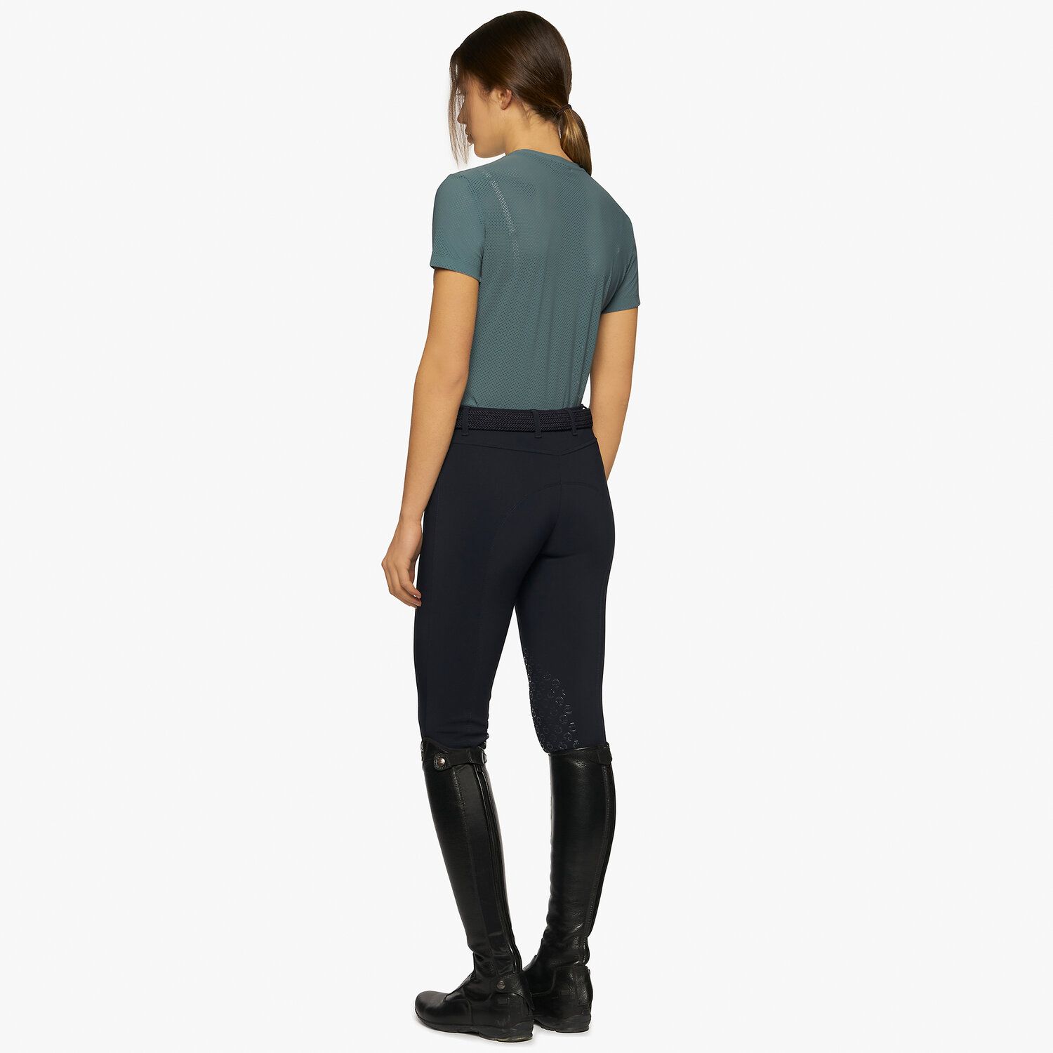 Футболка женская Perforated Jersey Striped,  Cavalleria Toscana Италия. код TSD057JF022