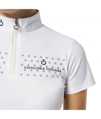 Блузка для девочки для выступлений CT Flock Print, короткий рукав, Cavalleria Toscana Италия