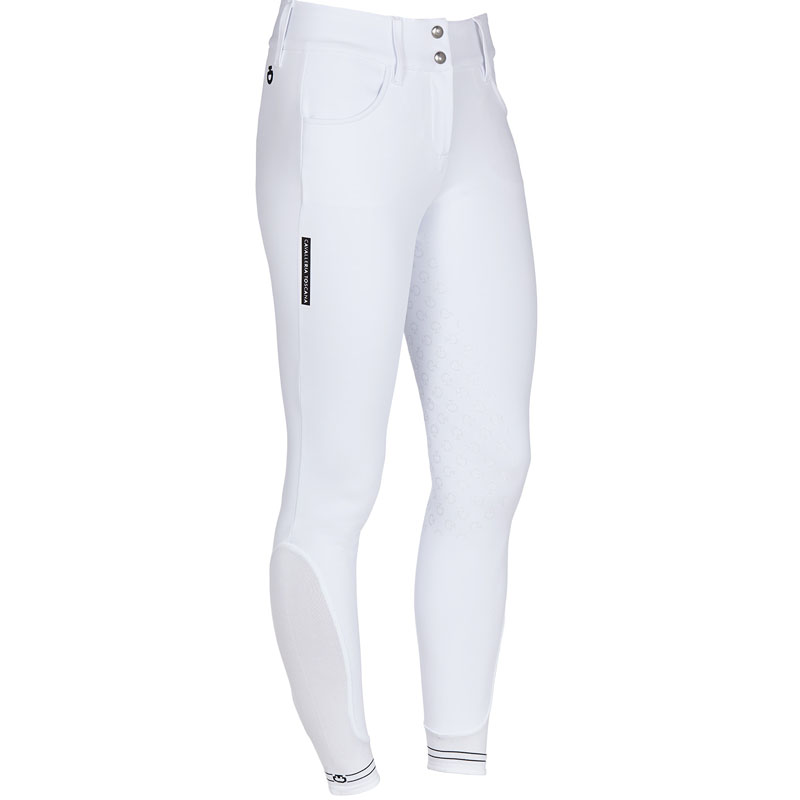 Бриджи женские American W/Perforated Logo, коленная силиконовая лея, Cavalleria Toscana Италия
