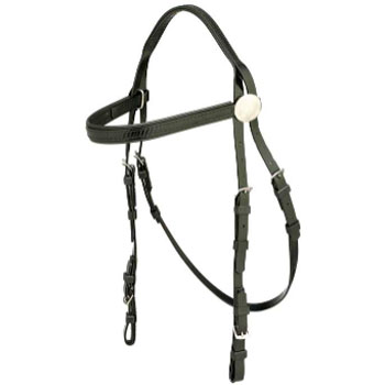 Уздечка скаковая с розеткой, черная, Zilco Австралия
